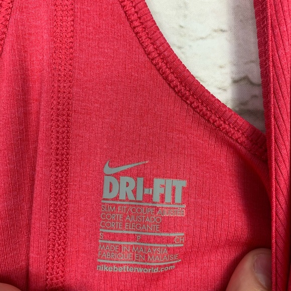 Nike Ribbed Racerback Hot Pink Stretch Tank Top S - Picture 6 of 7